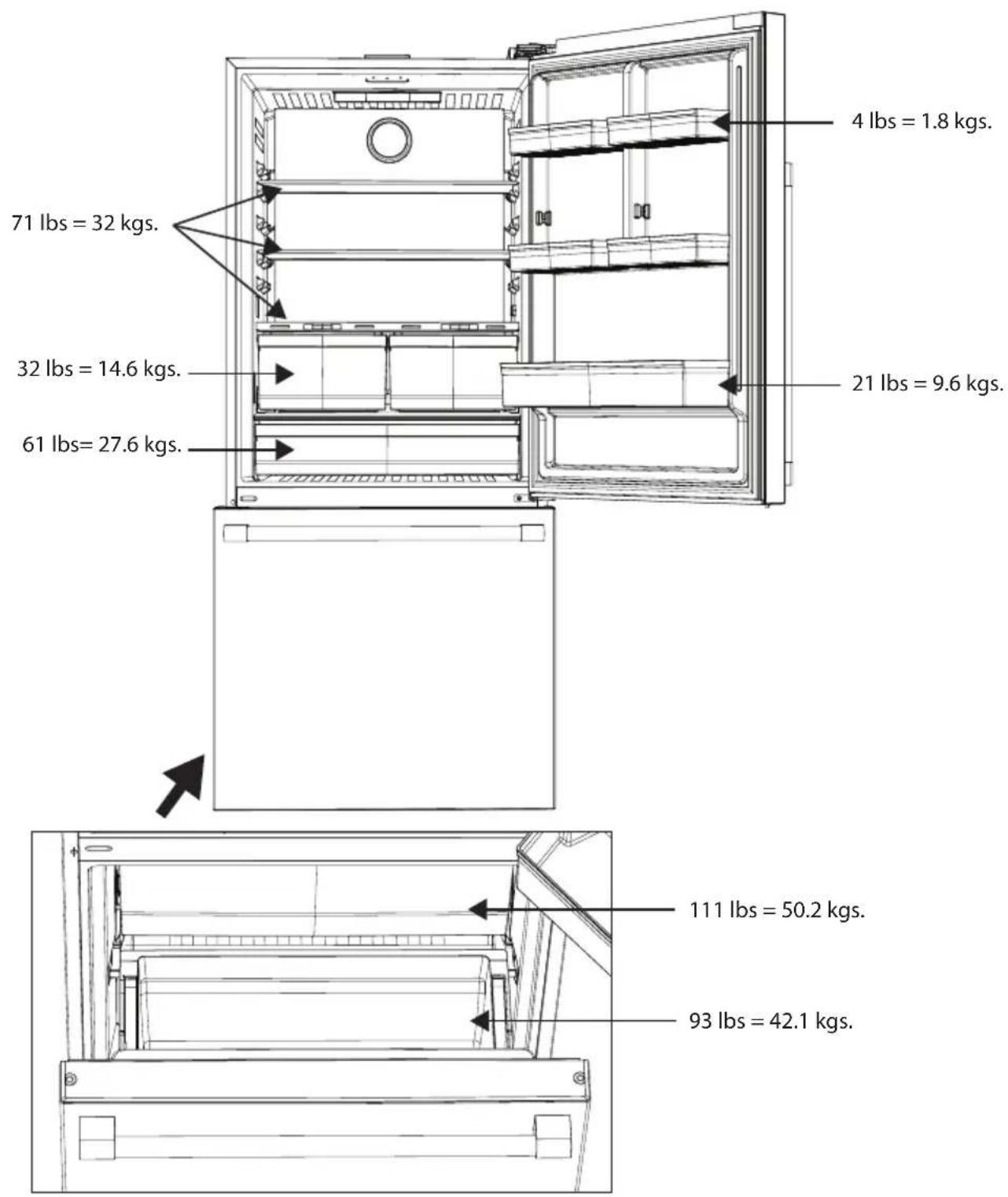 BEKO BFBF30116WHIM - Refrigerator Shelf Weight Limitation - 1