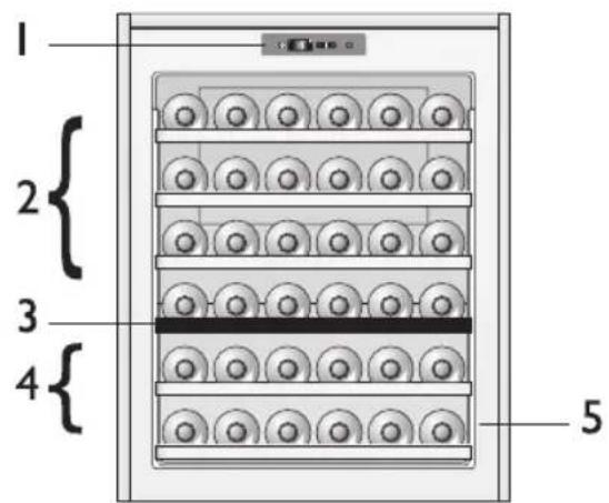 HOTPOINT HA6 WC71101 - TABEL VAN DE OPTIMALE TEMPERATUUR WAAROP DE WIJNEN GESERVEERD MOETEN WORDEN - 1