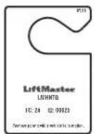 LiftMaster LMHNTG - Supported LiftMaster RFID tags (Order Separately) - 1