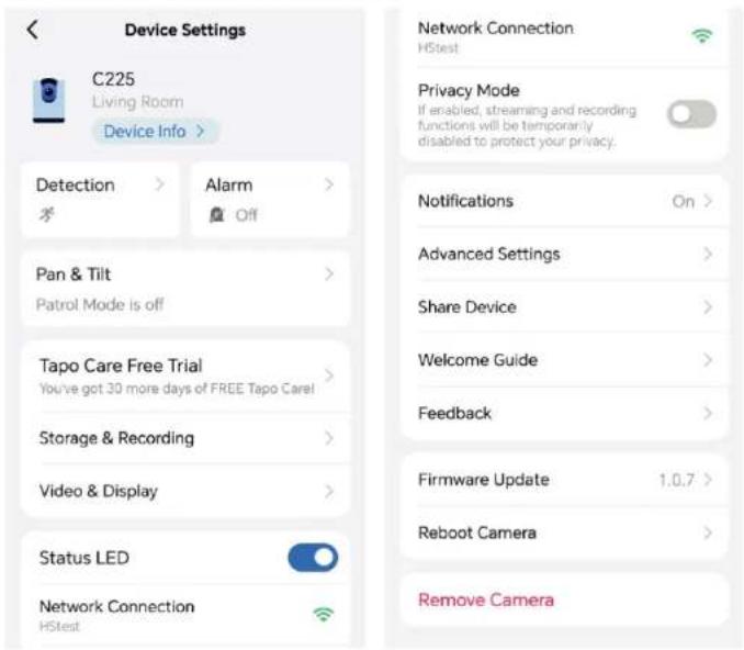 TP-LINK Tapo TC41 - Paramétrage de la caméra - 1