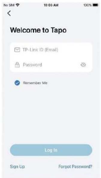 TP-LINK Tapo TC41 - Étape 2. Connectez-vous - 1