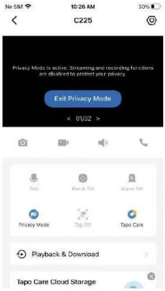 TP-LINK Tapo TC41 - Mode de confidentialité - 1