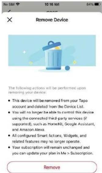 TP-LINK Tapo TC41 - Supprimer la camera - 1