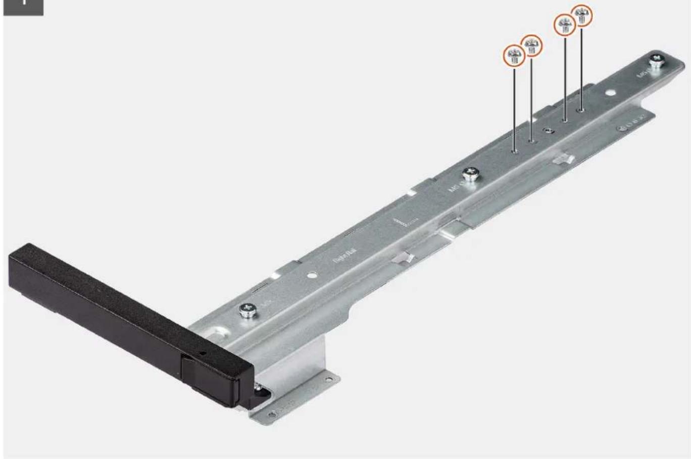 Technical diagram of a metal L-shaped electronic device with labeled pins and mounting points