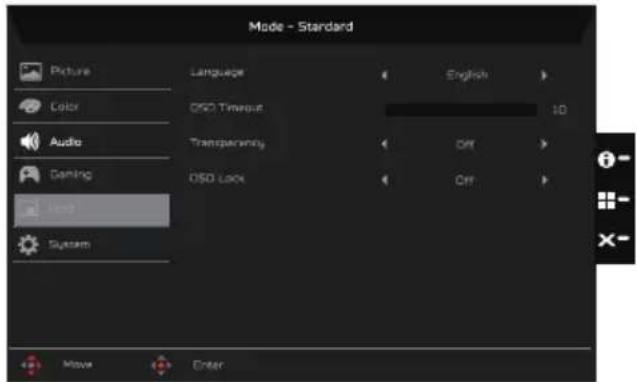 ACER XZ271UP3 - OSD - 1