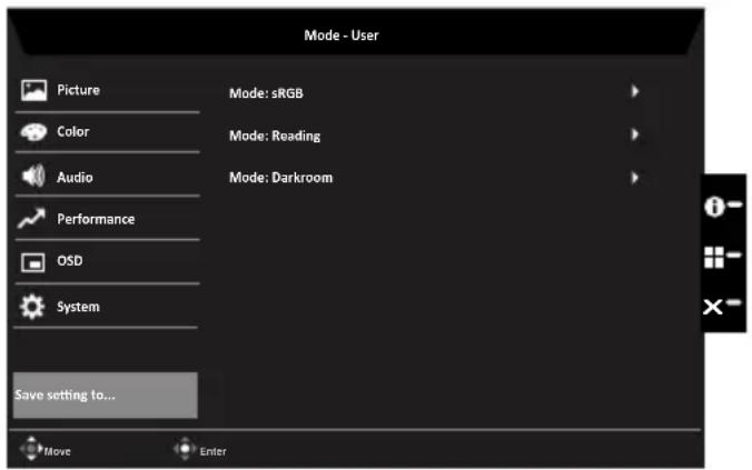 ACER CB272E3 - Save Setting to... (Enregistrer Réglage vers...) (mode Utilisateur uniquement) - 1