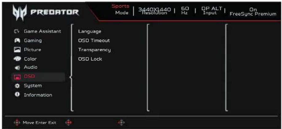 ACER X34V3 - OSD - 1