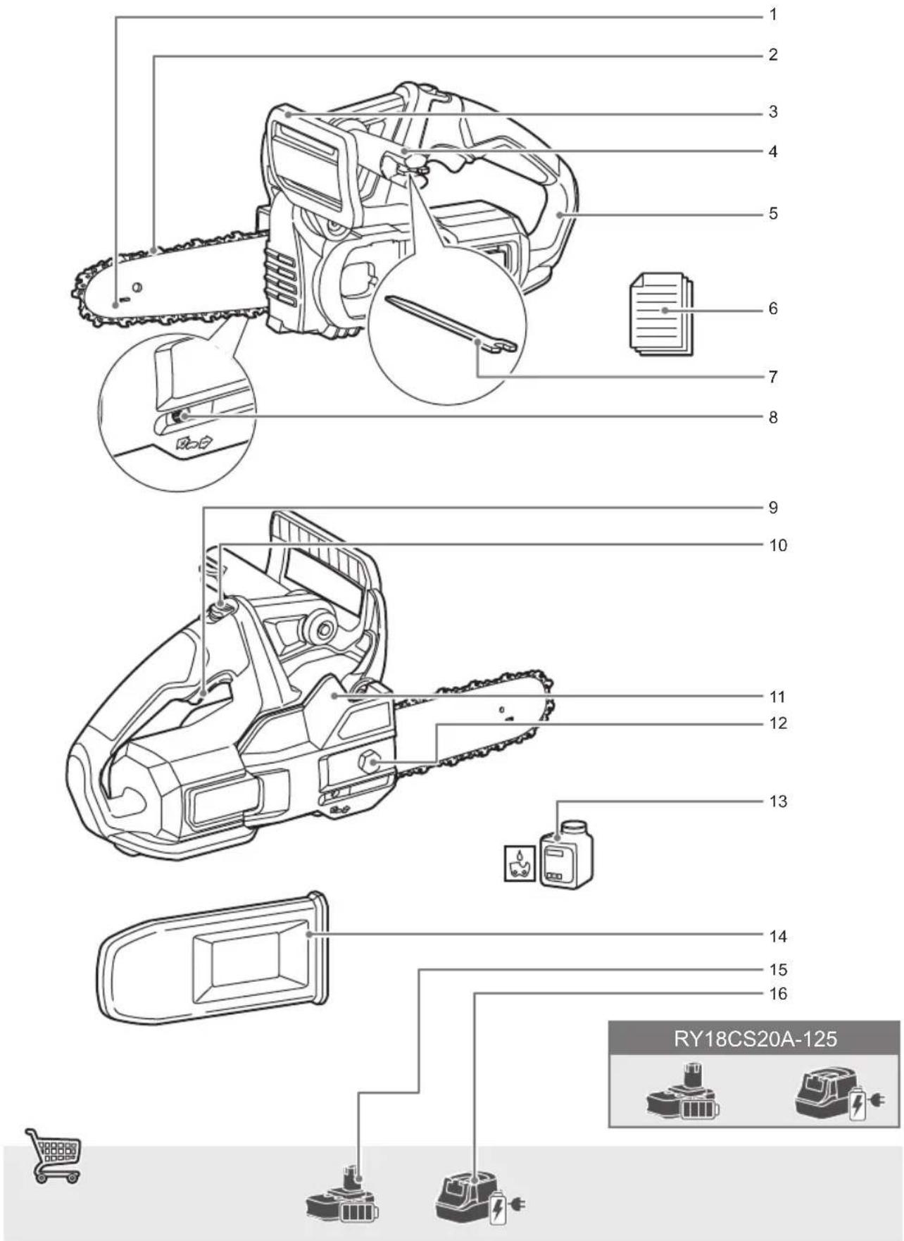 RYOBI One+ RY18CS20A - BAŞLARKEN - 1