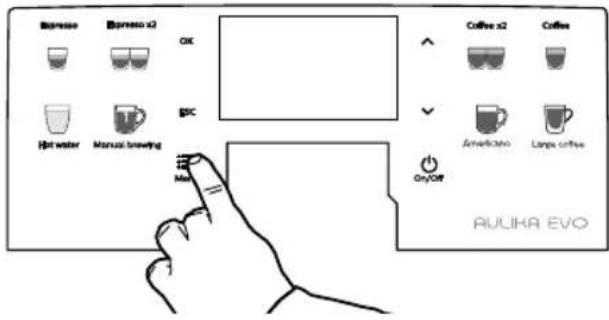 SAECO Aulika Evo Office - Accès au menu utilisateur - 1
