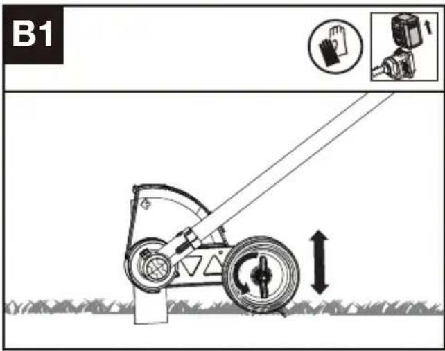 KRESS KAC141 - Indstil klippehøjden (Se Fig. B1, B2) - 1