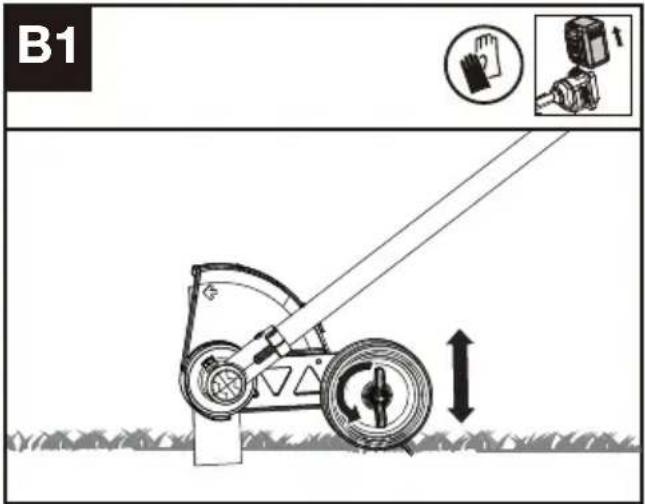 KRESS KAC141 - Einstellen der Schnitthöhe (Siehe Abb. B1, B2) - 1