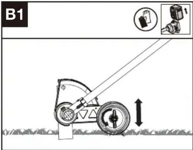 KRESS KAC141 - Regolare l'altezza di taglio (Vedi Fig. B1, B2) - 1
