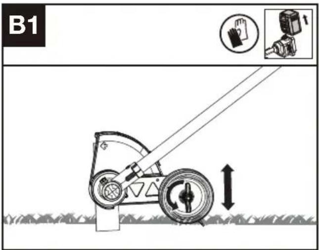 KRESS KAC141 - Adjust the cutting height (See Fig. B1, B2) - 1