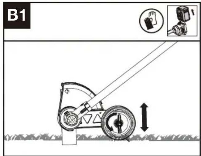 KRESS KAC141 - Instellen van de maaihoogte (Zie afb.B1,B2) - 1