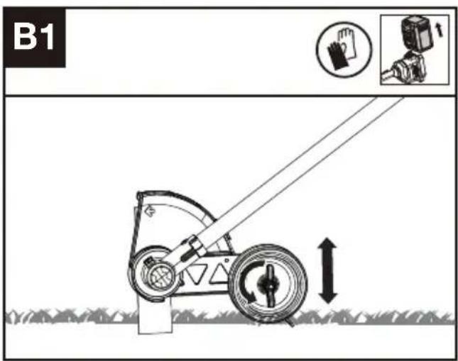 KRESS KAC141 - Régler la profondeur de coupe (Voir Fig. B1, B2) - 1