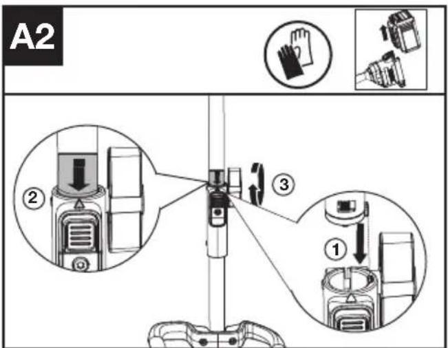KRESS KAC141 - Montaggio e smontaggio della testa di alimentazione. (Vedi Fig. A1, A2, A3) - 2