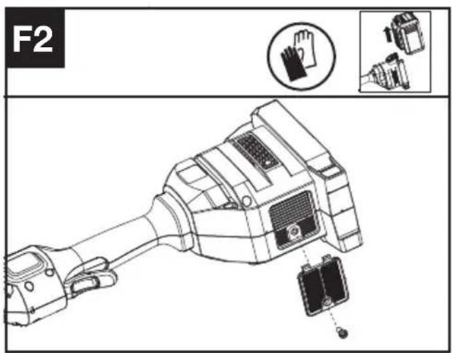 KRESS KAC104 - Rengöra luftfiltret (se Figur F1, F2) - 2