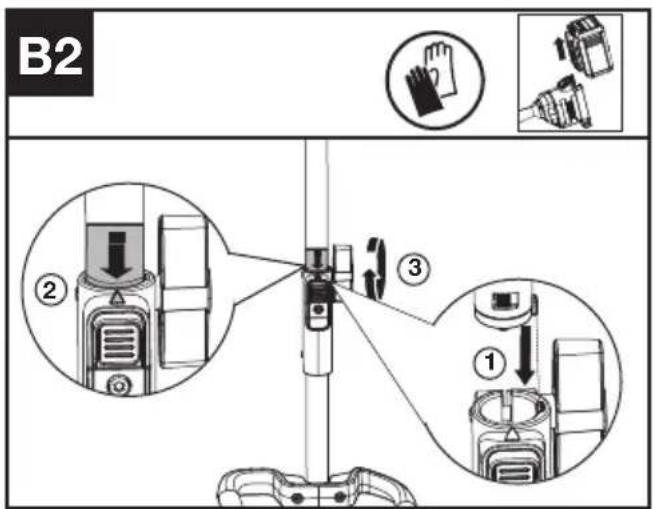 KRESS KAC104 - Liitännäisen kokoaminen ja purkaminen. (ks. kuva B1, B2, B3) - 2