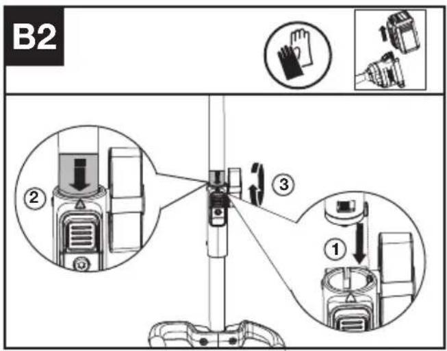 KRESS KAC104 - Montering og demontering av tilbehøret. (se fig. B1, B2, B3) - 2
