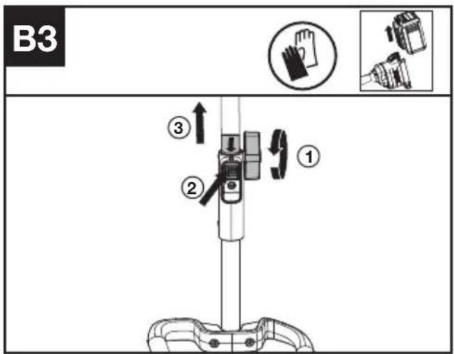 KRESS KAC104 - Montering og demontering av tilbehøret. (se fig. B1, B2, B3) - 3