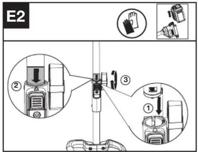 KRESS KAC361 - Montaggio e smontaggio della testa di lavoro (Vedere Fig. E1, E2, E3) - 2