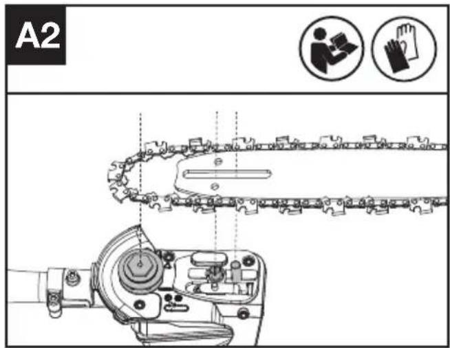 KRESS KAC361 - MONTAGEM DA CORRENTE E DA BARRA- GUIA - 2