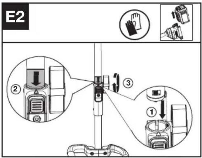 KRESS KAC361 - Montering og afmontering af tilbehør (SE Fig. E1, E2, E3) - 2