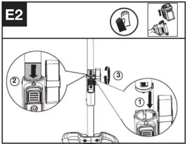 KRESS KAC361 - Montaje y desmontaje del cabezal motorizado (Ver Fig. E1, E2, E3) - 2