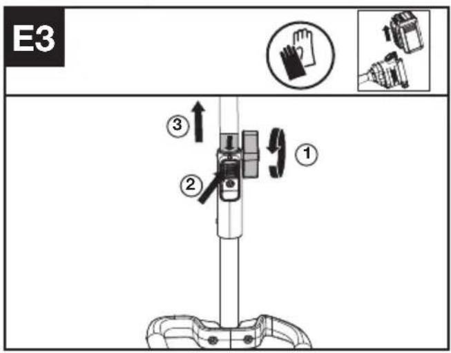 KRESS KAC361 - Montering och demontering av krafthuvudet (Se figur E1, E2, E3) - 3