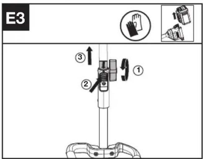 KRESS KAC361 - Montagem e desmontagem da cabeça motorizada (See Fig. E1, E2, E3) - 3