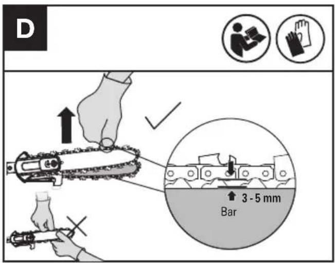 KRESS KAC361 - TENSADO DE LA CADENA DE SIERRA (VER FIG. C, D) - 2