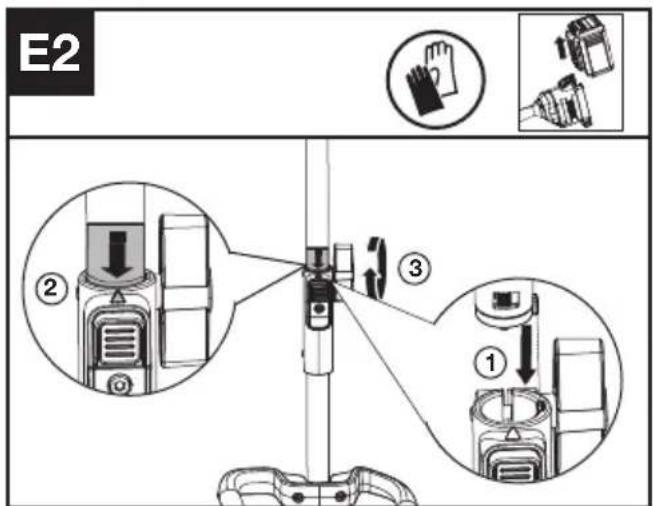 KRESS KAC361 - Montagem e desmontagem da cabeça motorizada (See Fig. E1, E2, E3) - 2