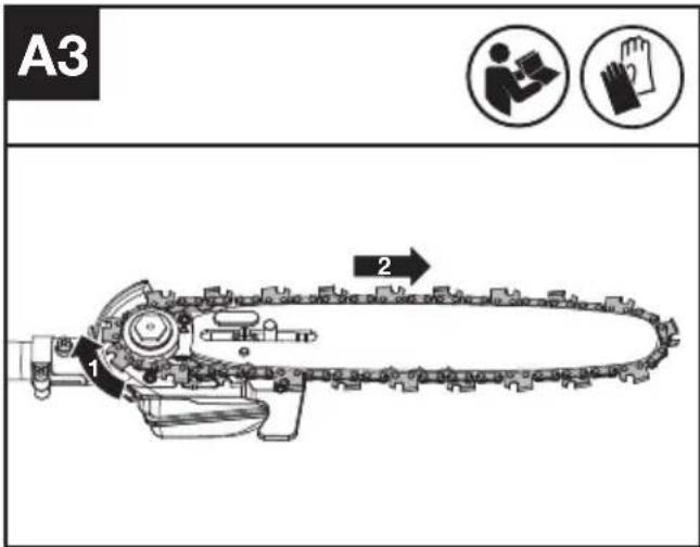 KRESS KAC361 - MONTAGE VAN DE KETTING EN HET ZAAGBLAD - 3