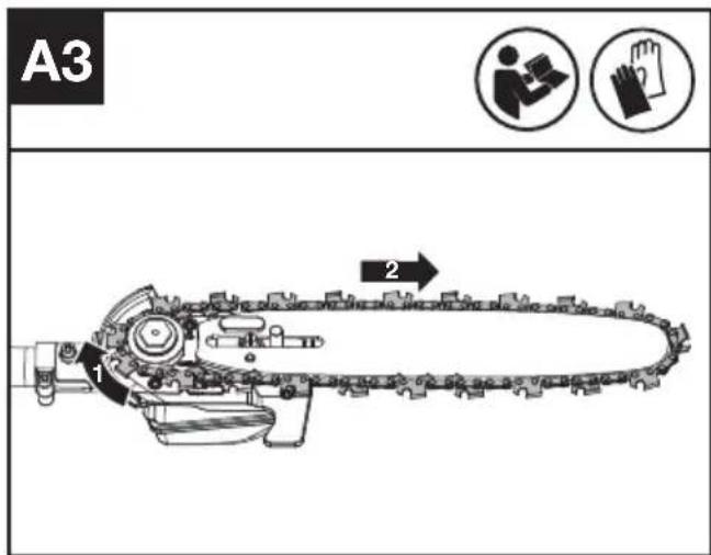 KRESS KAC361 - ENSAMBLAJE DE LA CADENA Y LA BARRA GUÍA - 3