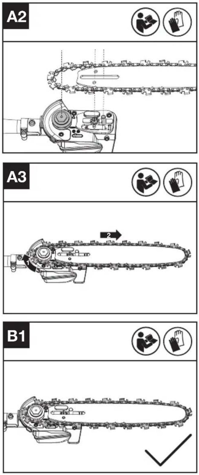 KRESS KAC361 - ASSEMBLAGE DE LA CHAÎNE ET DU GUIDE-CHAÎNE - 2