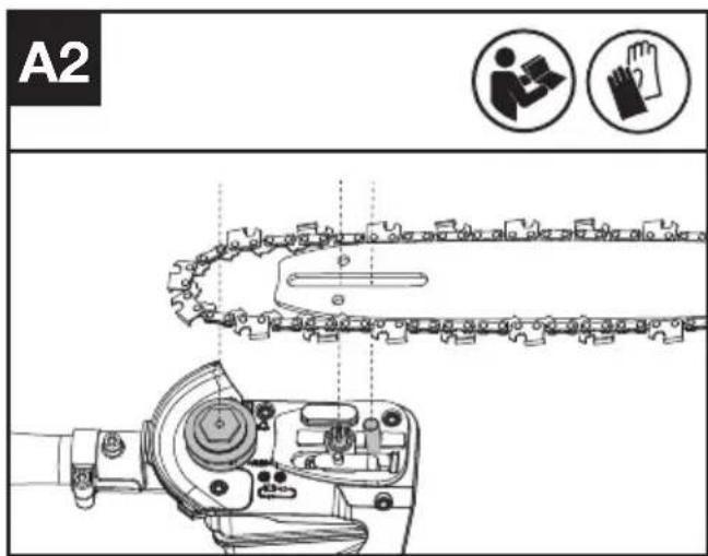 KRESS KAC361 - MONTAGE VAN DE KETTING EN HET ZAAGBLAD - 2