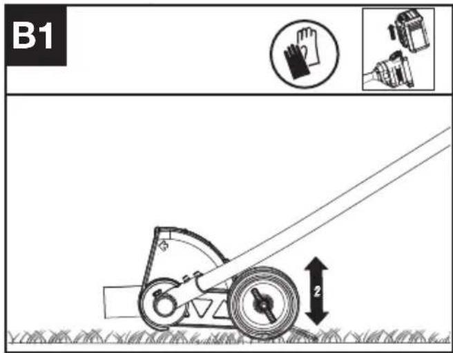 KRESS KAC142 - Justera skärhöjden (Se Fig. B1,B2) - 1