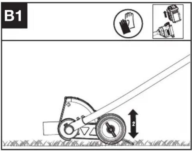 KRESS KAC142 - Indstil klippehøjden (Se Fig. B1, B2) - 1