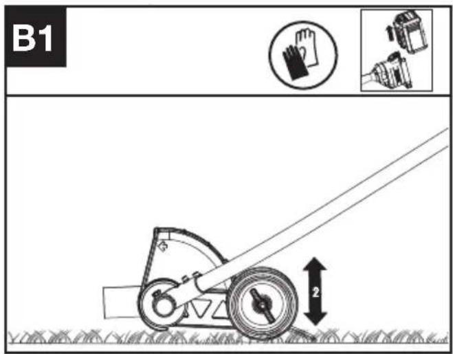 KRESS KAC142 - Adjust the cutting height (See Fig. B1, B2) - 1