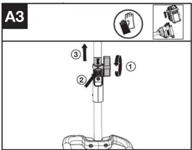 KRESS KAC142 - Montagem e desmontagem do acessório da cabeça motorizada. (Ver Fig. A1, A2, A3) - 3
