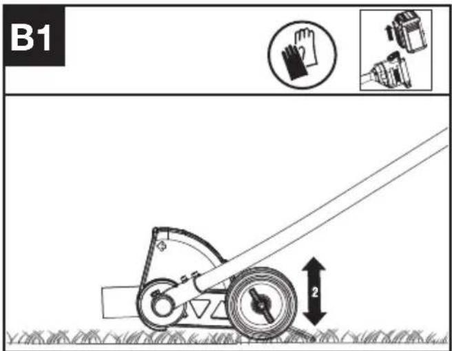 KRESS KAC142 - Einstellen der Schnitthöhe (Siehe Abb. B1, B2) - 1