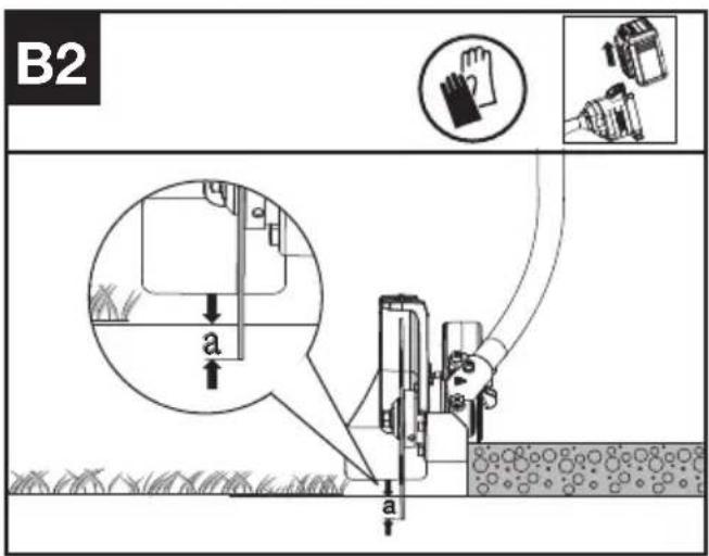 KRESS KAC142 - Instellen van de maaihoogte (Zie afb.B1,B2) - 2
