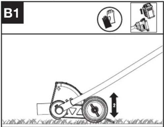 KRESS KAC142 - Regolare l'altezza di taglio (Vedi Fig. B1, B2) - 1