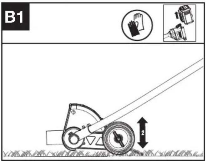 KRESS KAC142 - Instellen van de maaihoogte (Zie afb.B1,B2) - 1
