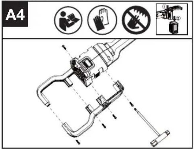 KRESS KC240.9 - Montering av bakre håndtak (Se figur. A4) - 1