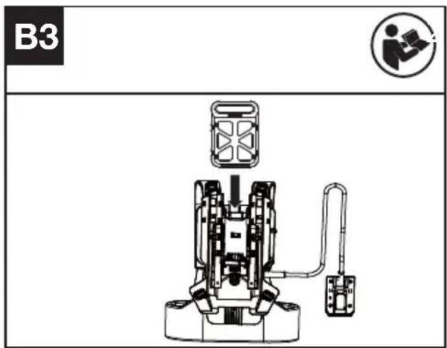 KRESS KC240.9 - Collegamento del tosasiepi all'imbracatura per zaino (non inclusa) (Vedi Fig. B3, B4, B5) - 1