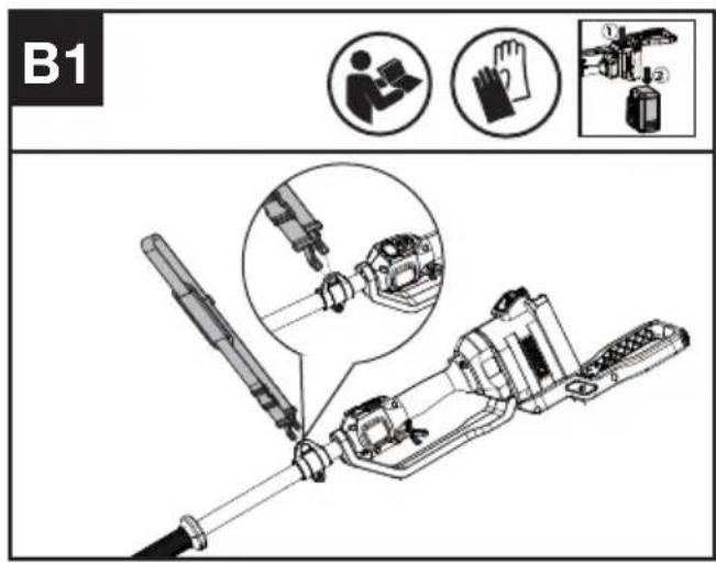 KRESS KC240.9 - Schultergurt montieren (siehe Abb. B1, B2) - 1