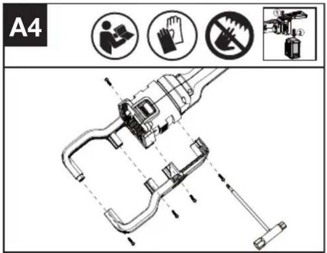 KRESS KC240.9 - Assemblage de l'ensemble de poignée arrière (Voir Fig. A4) - 1