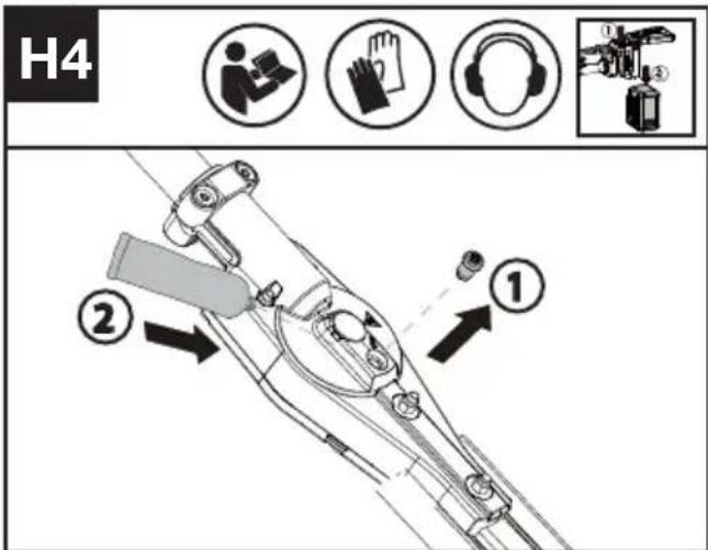 KRESS KC240.9 - Lubricación del accesorio de corte (See Fig. H4) - 1