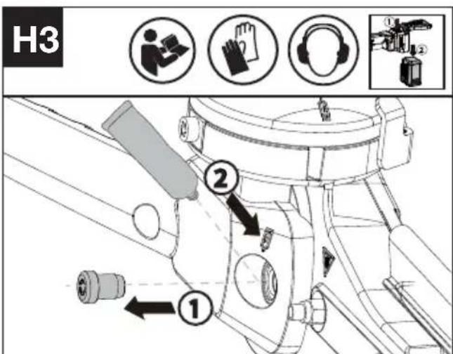 KRESS KC241.9 - Cleaning the air filter (See Fig. H1) - 3